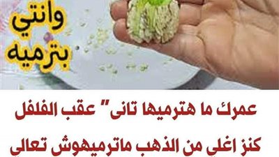 هتندمي ندم عمرك إنك كنتي بترميها عقب الفلفل معجزة سحرية سيصنع لكي المعجزات حقيقي كنز في البيت