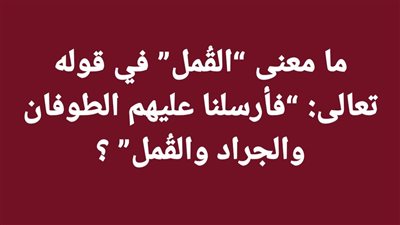 ما معنى “القُمل” في قوله تعالى: “فأرسلنا عليهم الطوفان والجراد والقُمل” ؟