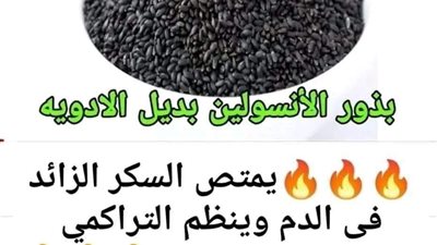 بذور الأنسولين بديل الادويه يمتص السكر الزائد فى الډم وينظم التراكمي ويحمى الكلى والكبد