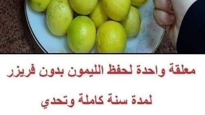 معلقة واحدة لحفظ الليمون بدون فريزر لمدة سنة كاملة وتحدى